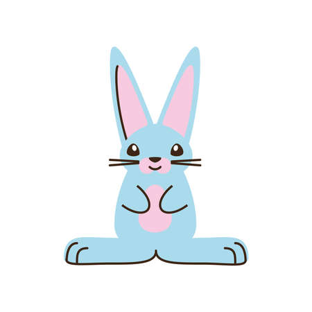 cute blue rabbit animal vector illustration cartoon isolated styleのイラスト素材