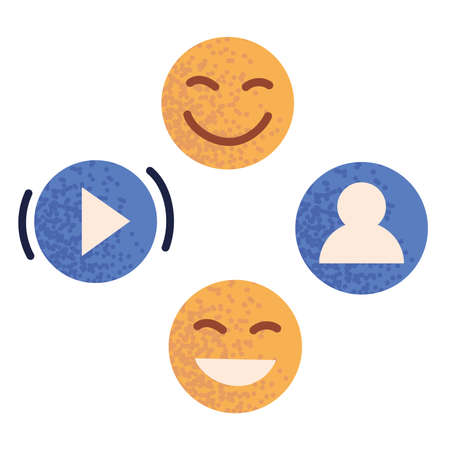social media icons emoji avatarのイラスト素材