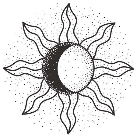 moon occultism esoteric astrology designのイラスト素材