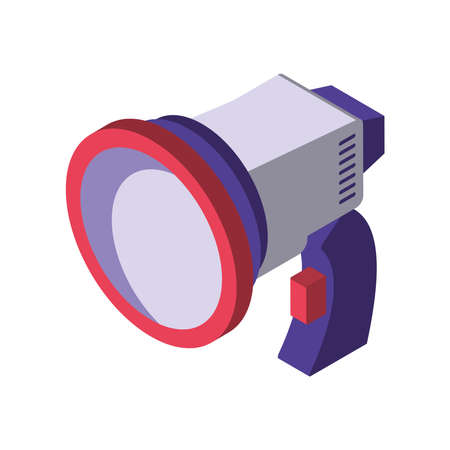 marketing megaphone advertising vector illustration isometric icon isolatedのイラスト素材