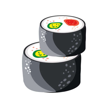 japanese sushi fresh tasty foodのイラスト素材