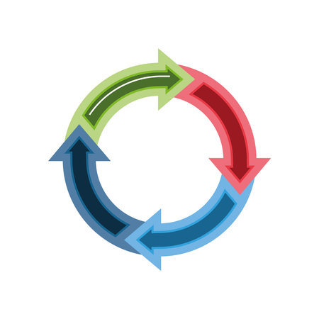 arrow circle daigram pictogram isolated