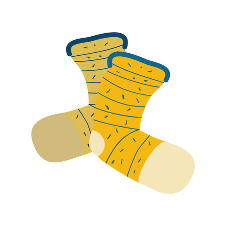 socks striped clothes cartoon isolatedのイラスト素材