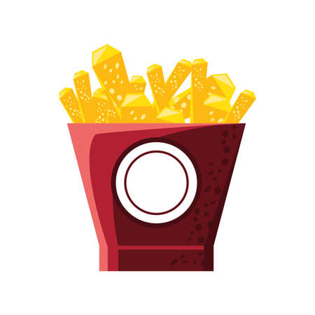 french fries fast food isolatedのイラスト素材