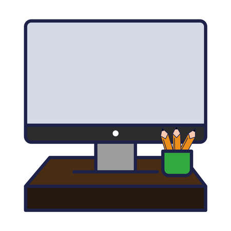 office computer pencils supplies equipmentのイラスト素材