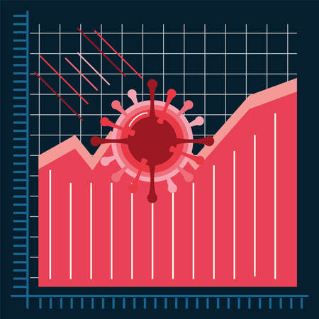 economy covid 19 diagram impact marketのイラスト素材