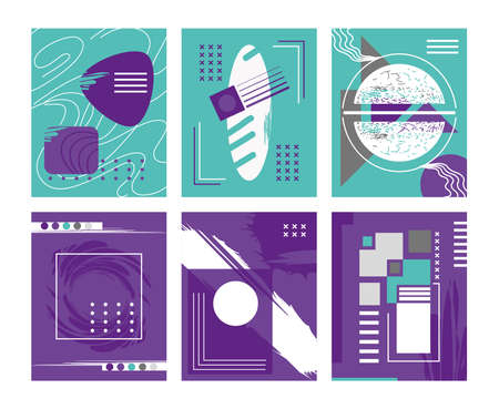set brochure abstract creative templateのイラスト素材