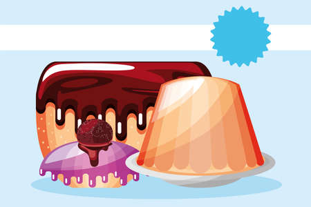 dessert food sweet chocolate cakeのイラスト素材