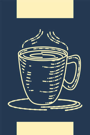 coffee cup dish design sketchのイラスト素材