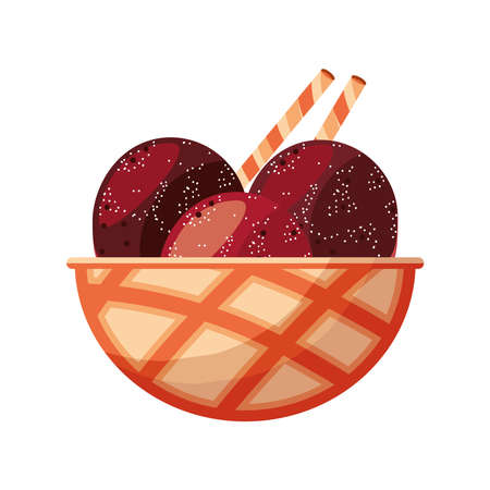 ice cream scoops dessert designのイラスト素材