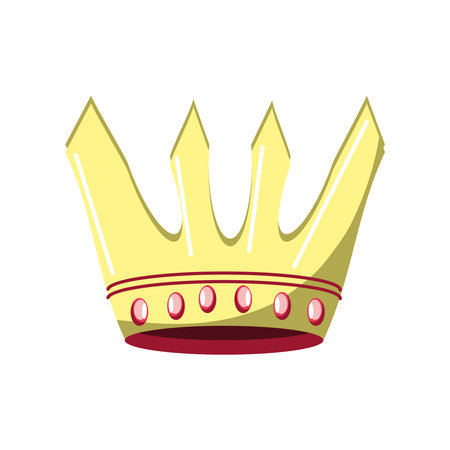 gold crown gems luxury iconのイラスト素材