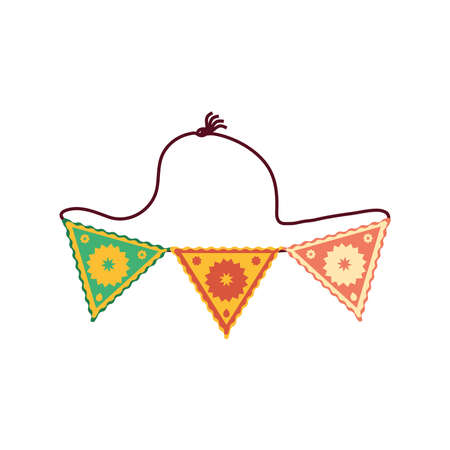 floral pennants decoration icon isolatedのイラスト素材