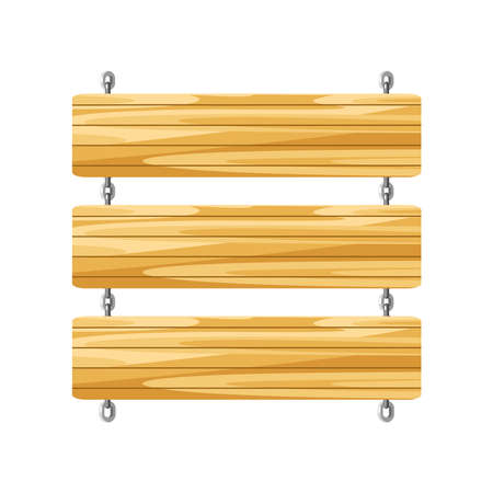 empty wooden board sign hangingのイラスト素材