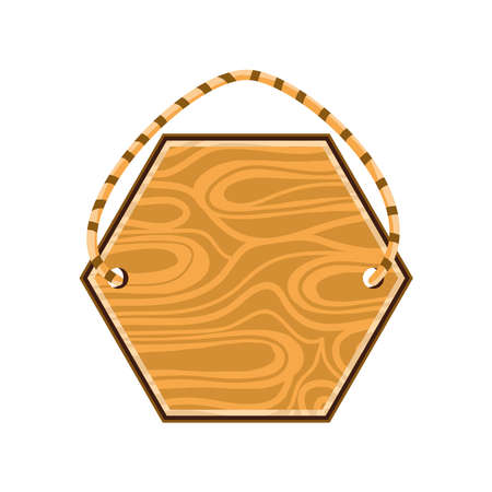 wooden rustic board and ropeのイラスト素材