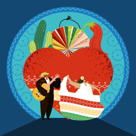 mexican couple party celebration eventのイラスト素材