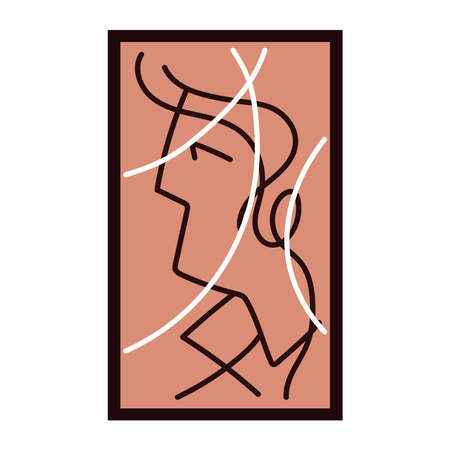 abstract face picture decoration frameのイラスト素材