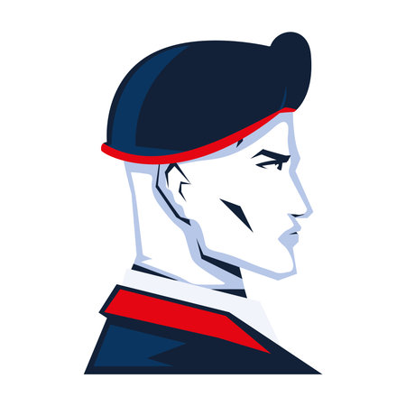 american soldier portrait with beret