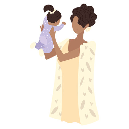 mother baby girl in handsのイラスト素材