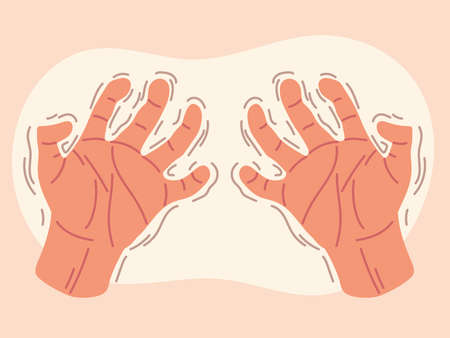 parkinson disease symptom trembling handsのイラスト素材