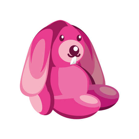 pink rabbit toy for kidsのイラスト素材