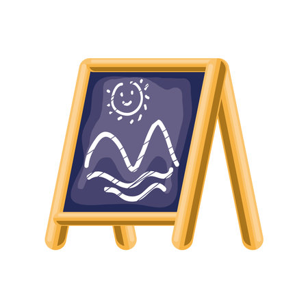chalkboard with drawing on chalkのイラスト素材