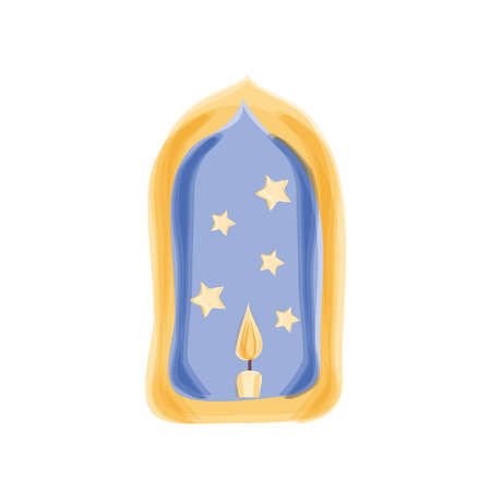 window candle stars drawing styleのイラスト素材