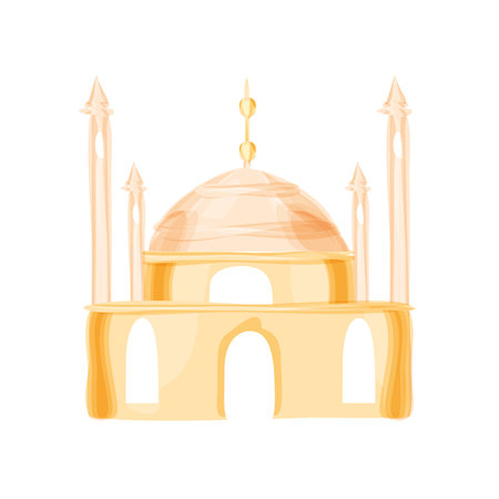 islamic building architecture drawing isolatedのイラスト素材