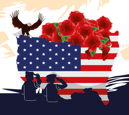 american memorial day soldiers celebrationのイラスト素材