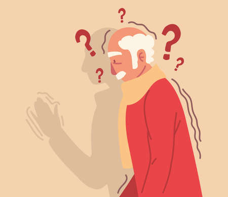 parkinson tremors body elderly manのイラスト素材