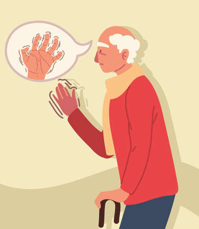 sick man difficulty speaking tremorのイラスト素材