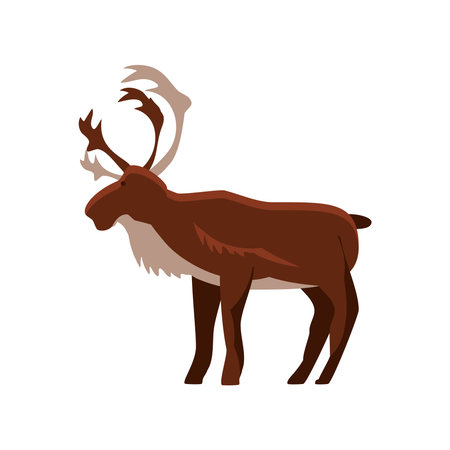 moose animal cartoon icon isolatedのイラスト素材