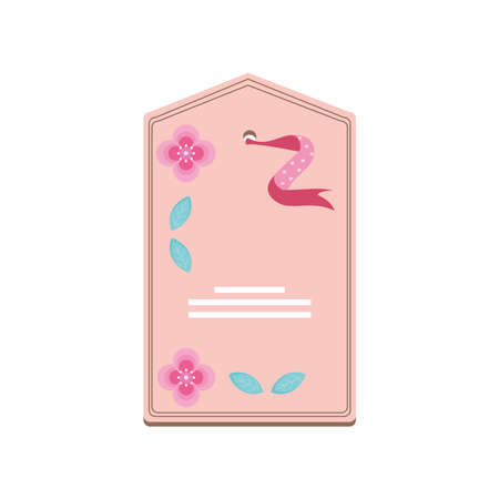 decorative tag floral icon isolatedのイラスト素材
