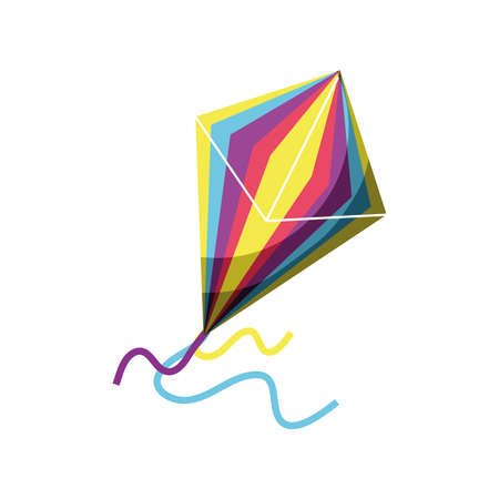 colored kite toy icon isolatedのイラスト素材