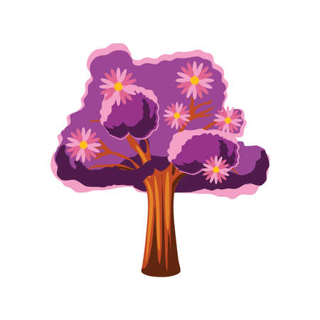 tree flowers spring season isolatedのイラスト素材