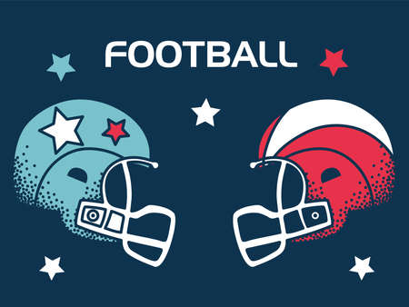 american football helmet equipment cardのイラスト素材