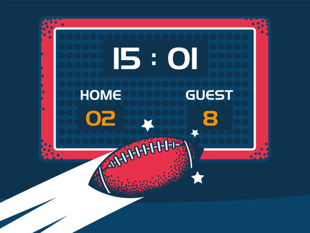 american football score board ballのイラスト素材