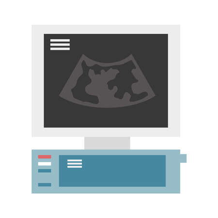 ultrasound machine medical equipment isolatedのイラスト素材
