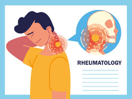 rheumatic disease arthritis neck humanのイラスト素材