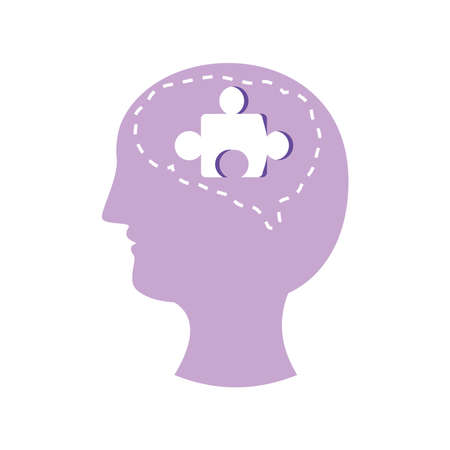 head puzzle brain isolated designのイラスト素材