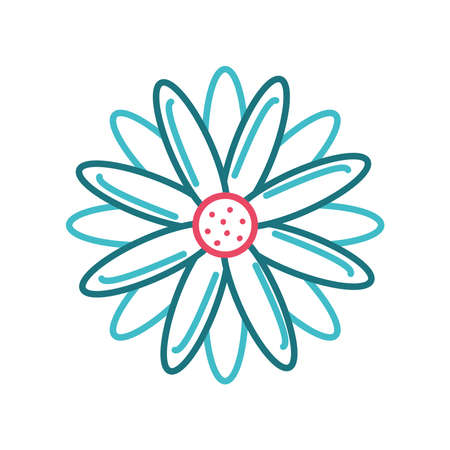 flower petals decoration line isolatedのイラスト素材