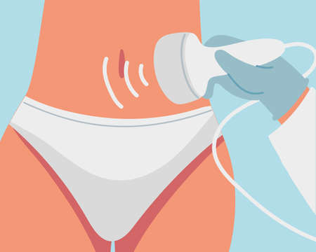 ultrasound gynecology consultation medical assistanceのイラスト素材