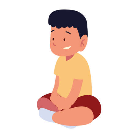 cute little boy isolated styleのイラスト素材