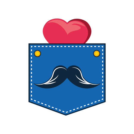 pocket mustache heart love celebrationのイラスト素材