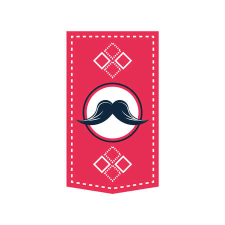 pendant with mustache decoration isolatedのイラスト素材