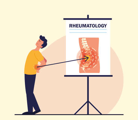 man with rheumatology spine painのイラスト素材