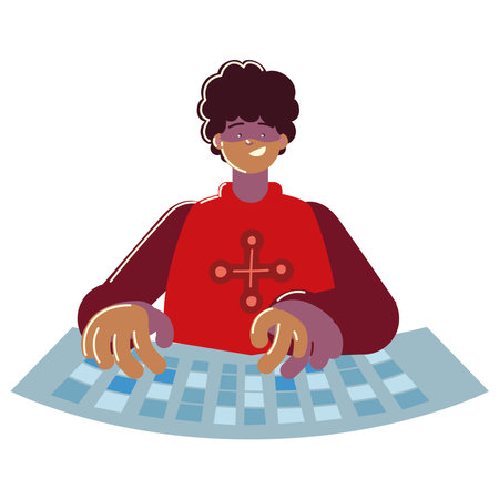 gamer character playing online isolatedのイラスト素材