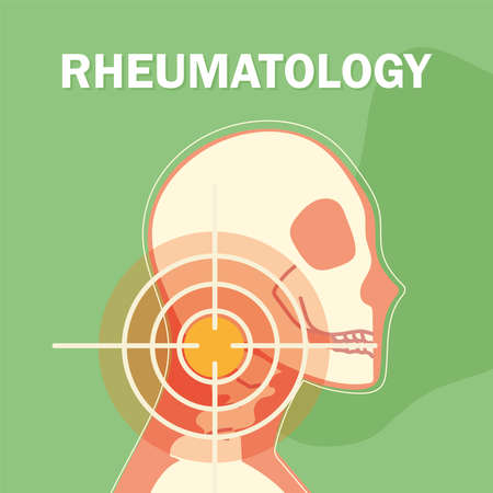 rheumatology head bones with painのイラスト素材