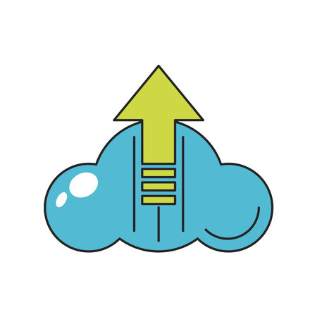 cloud computing data upload isolatedのイラスト素材