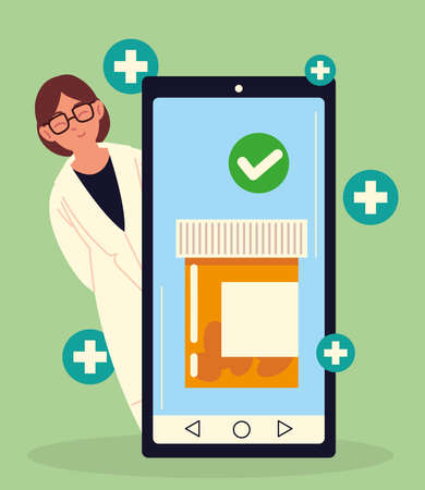 online medicine prescription medicament treatmentのイラスト素材