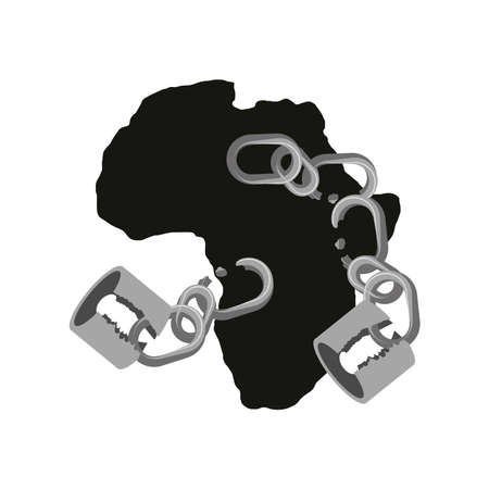 juneteenth african map broken chainsのイラスト素材